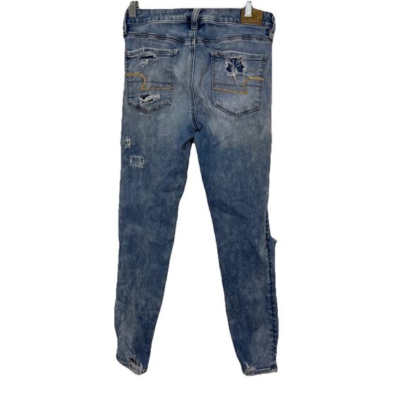 American Eagle Woman next level stretch hi/rise jegging size 6 Short distressed - Picture 2 of 11